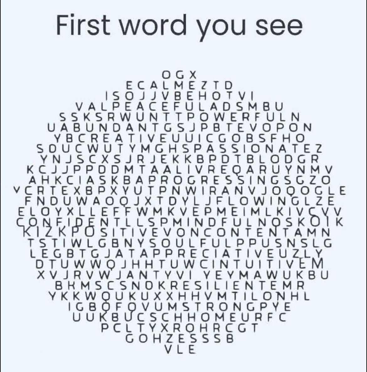 What’s the first word you see?